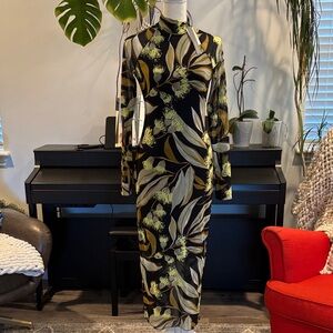 Chic Long Sleeve Floral Anthropologie Dress Xs